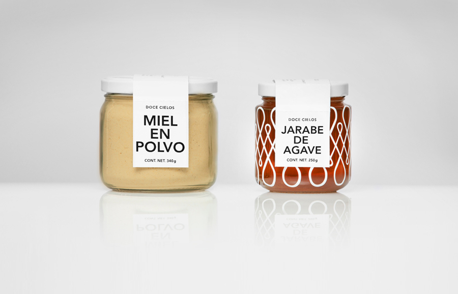 Packaging for traditional crafted honey brand Doce Cielo designed by Anagrama