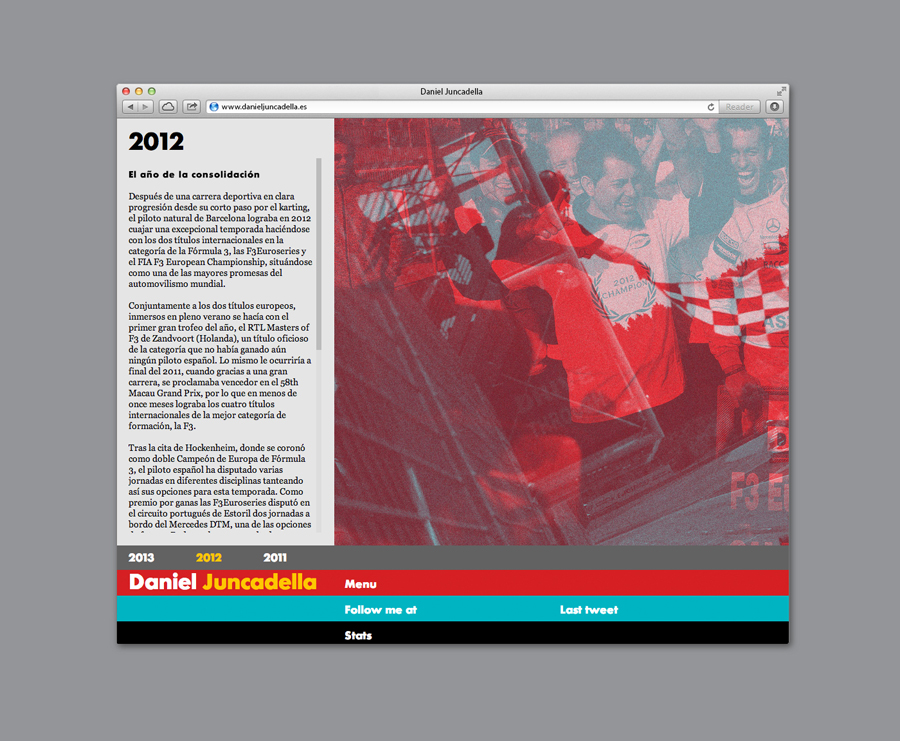 Website for Mercedes F1 test driver Daniel Juncadella designed by Mucho