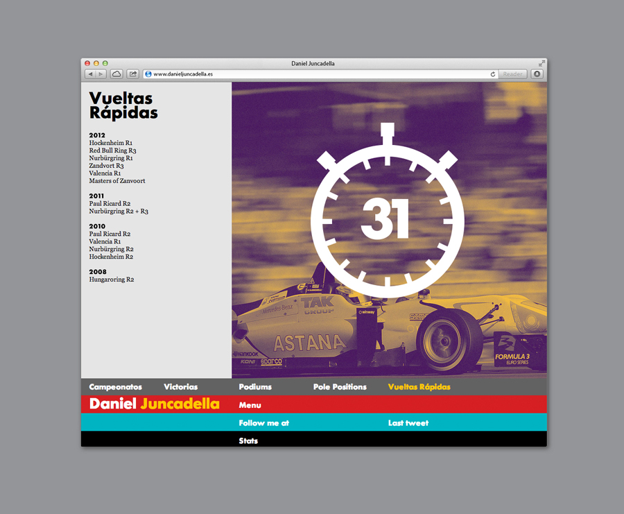 Website for Mercedes F1 test driver Daniel Juncadella designed by Mucho