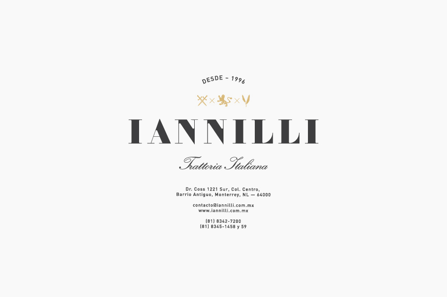 Logo for Monterrey-based traditional Italian restaurant Iannilli designed by Savvy