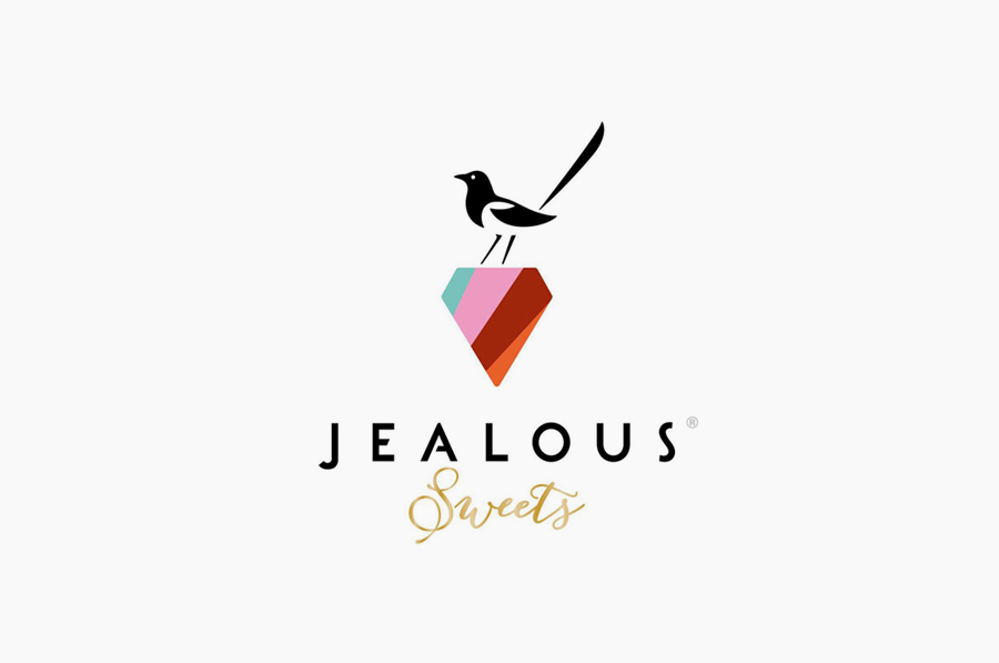 Logo designed by B&B Studio for premium confectionery brand Jealous Sweets