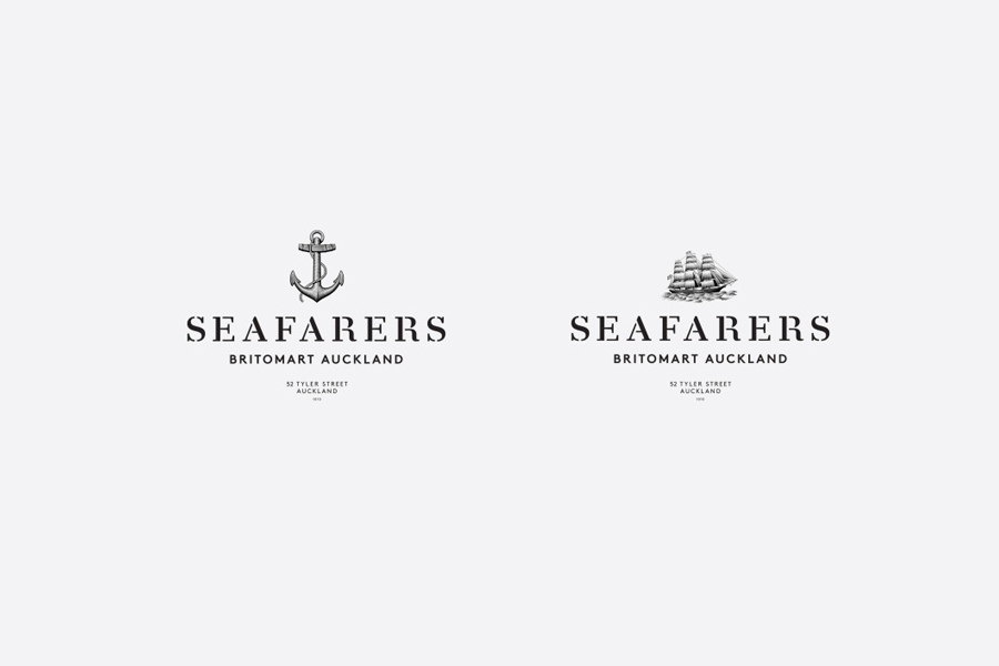 Logo with etched illustrative detail designed by Inhouse for Seafarers