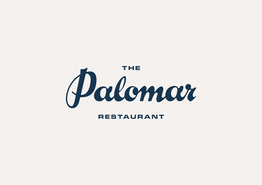 Logotype designed by Here for Soho restaurant The Palomar