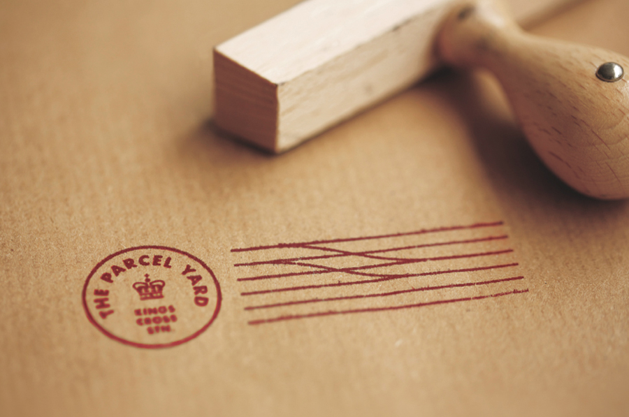 Logo and stamp detail created by Designers Anonymous for Fuller's flagship Kings Cross Station pub The Parcel Yard
