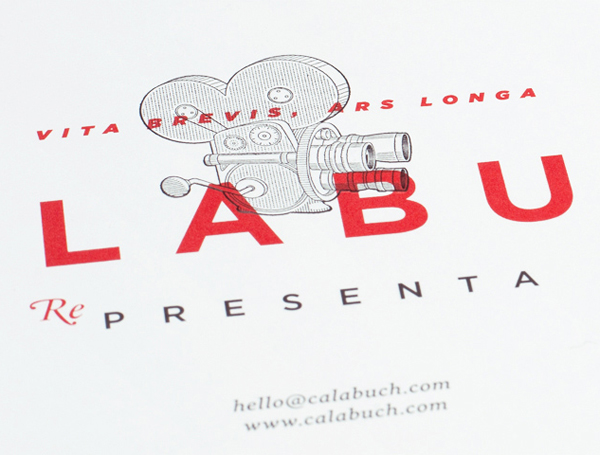 Logo-type and illustrative detail for Spanish artist management service Calabuch developed by Tres Tipos Graficos