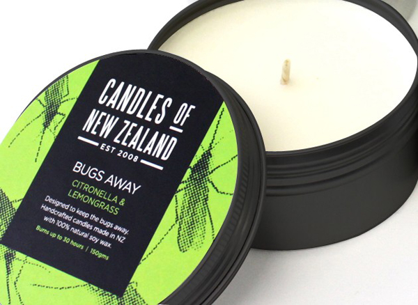 Packaging designed by Family Design Co. for handcrafted, traditionally produced candle brand Candles of New Zealand