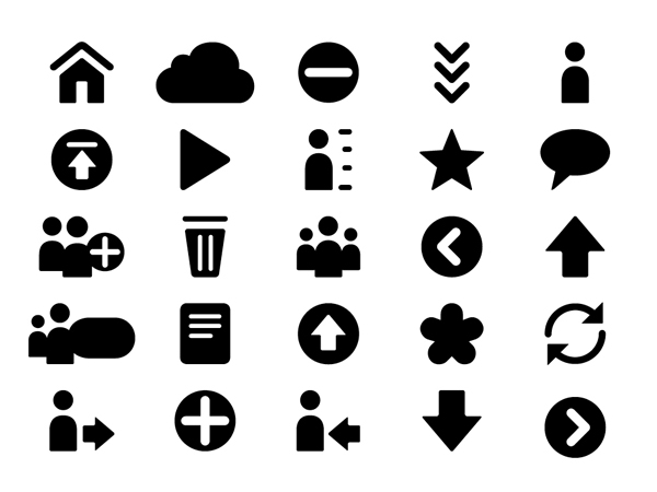 Iconography designed by Moving Brands for mobile and desktop cloud storage service CX