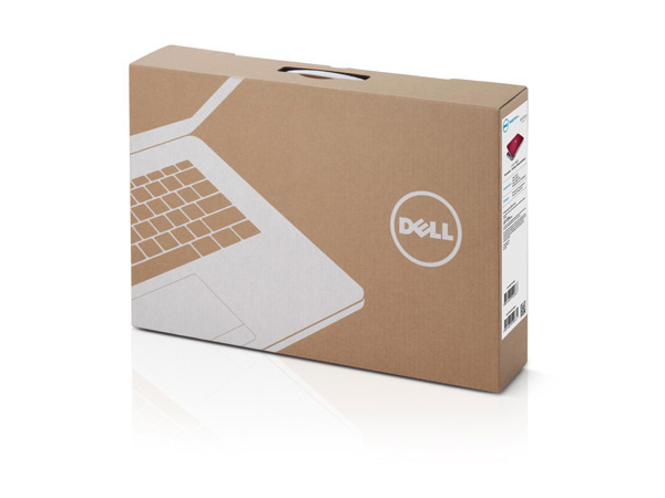 Packaging with a white ink and unbleached card aesthetic designed by Dowling Duncan for Dell's Inspiron PC, laptop and all-in-one range