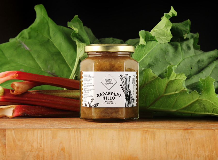 Logo and jar label for Helsinki Food Company designed by Werklig