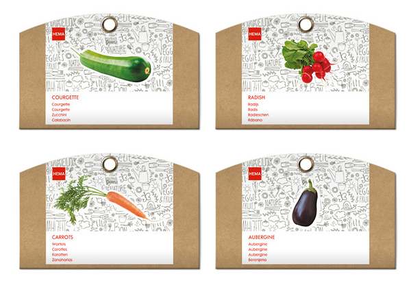 Packaging with illustrative and photographic detail designed by Studio Kluif for Hem's Grow Your Own Range