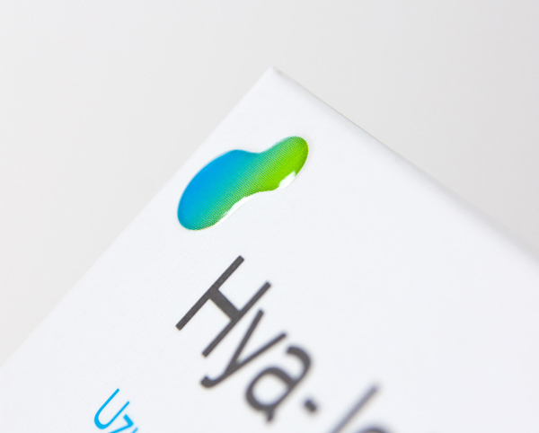 Packaging with a raised gel-like print finish for Hya-Joint designed by Artentiko