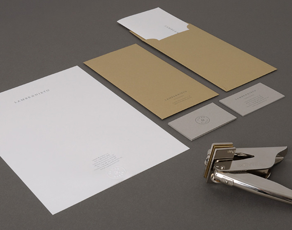 Logo and stationery designed by Boscos for Spanish translation service provider Lambe & Nieto