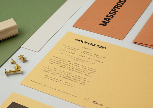 Logo and stationery for furniture company Massproductions designed by Britton Britton