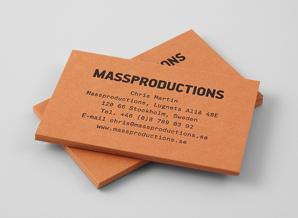 Logo and business card for furniture company Massproductions designed by Britton Britton