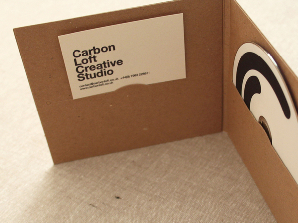 Logo and stationery with unbleached paper detail designed by and for independent graphic design studio Carbon Loft