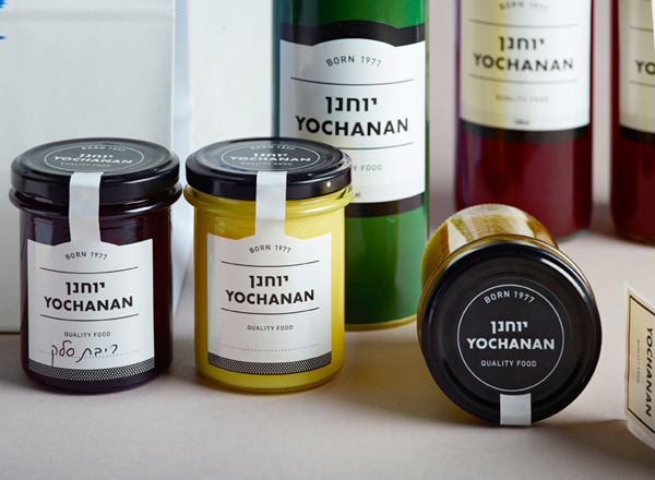 Logo and labels designed by Koniak for urban Tel Aviv delicatessen Yochanan