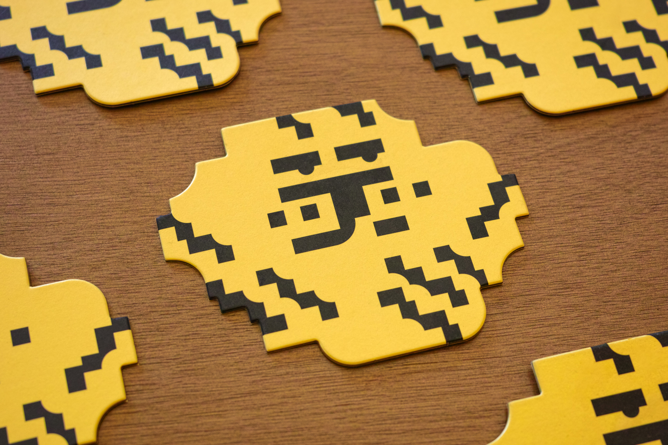 Graphic identity and coaster design by Studio fnt for South Korean cafe 대충유원지 Daechung Park