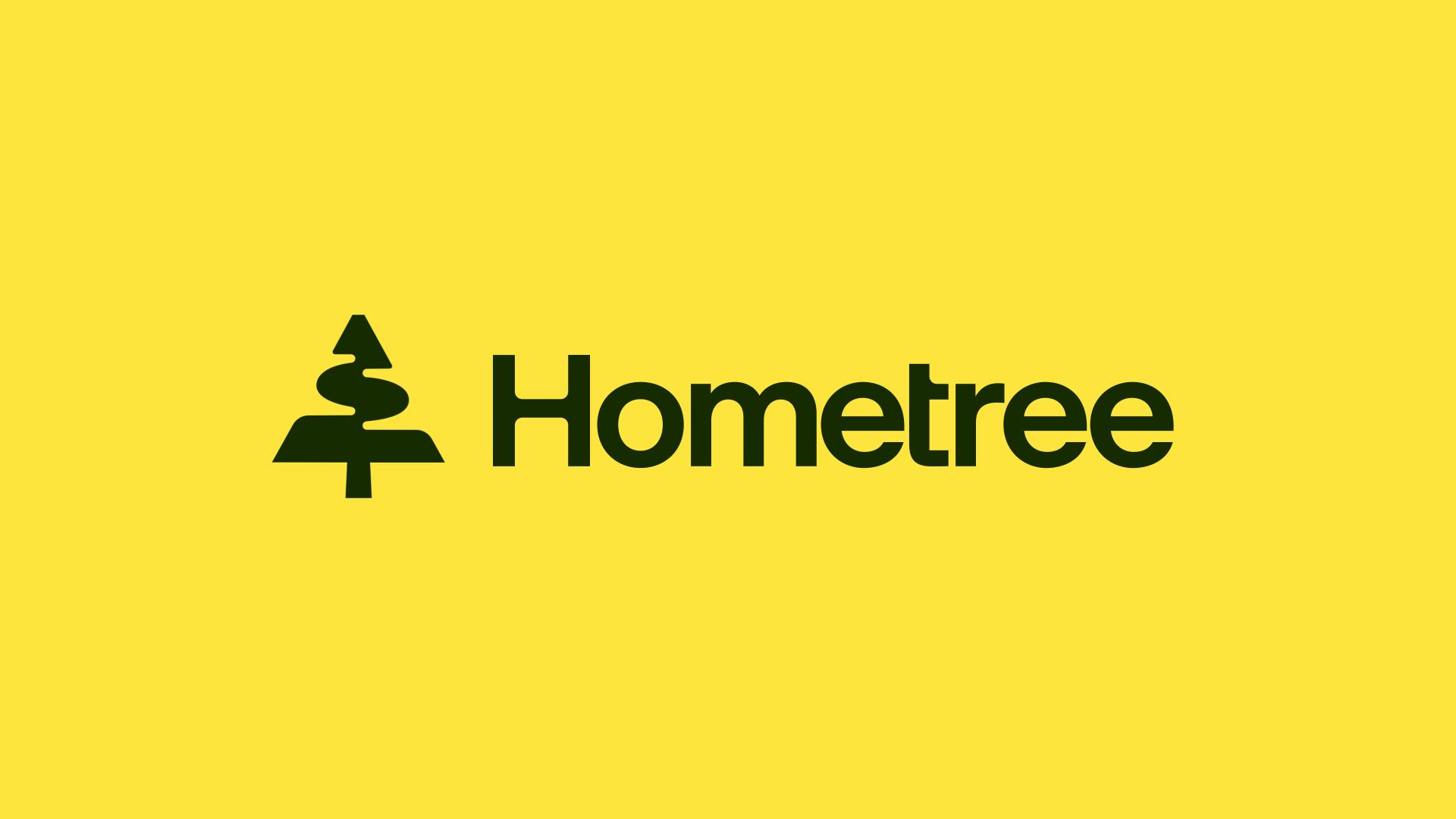 New spinning tree logo and sans-serif logotype for UK-based low-carbon home energy hardware company Hometree designed by How&How