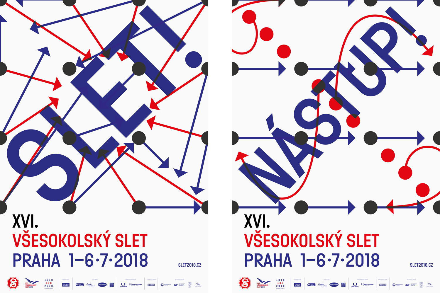 Poster Design Inspiration – XVIth All Sokol Slet 2018 by Studio Najbrt
