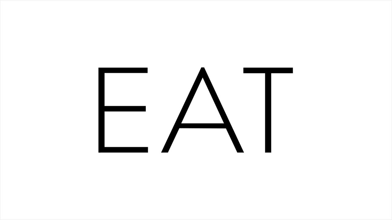 Animated logotype by Fable for EAT, the second installation of a two-year long series of exhibitions on Singapore's food culture