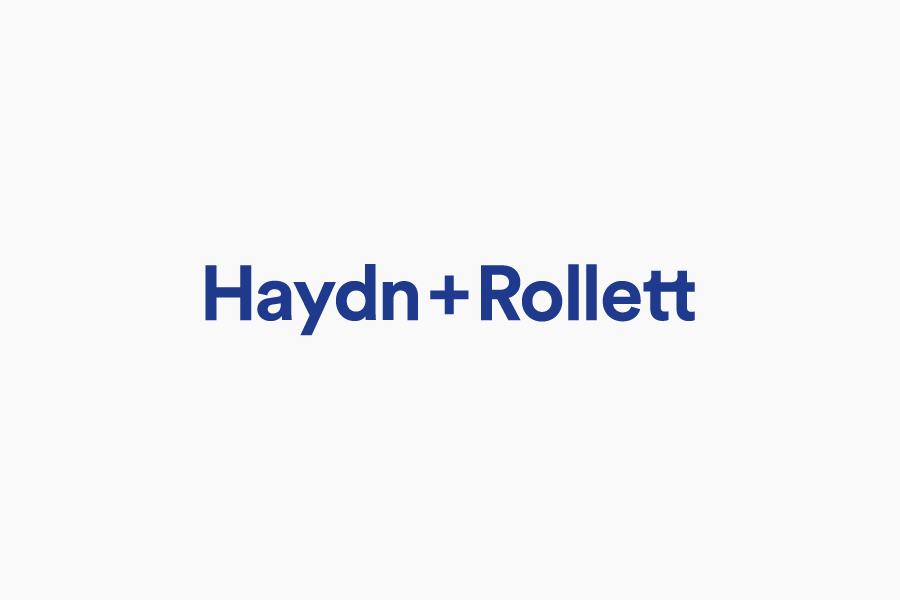 Logotype for Auckland construction company Haydn & Rollett by graphic design studio Richards Partners, New Zealand