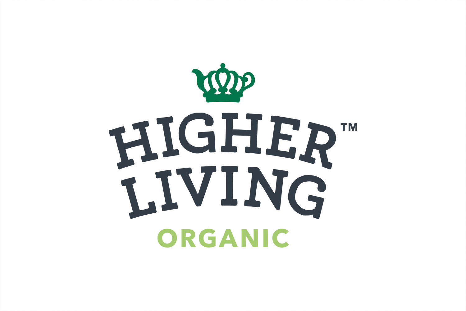 Logo for organic tea company Higher Living by B&B Studio, United Kingdom