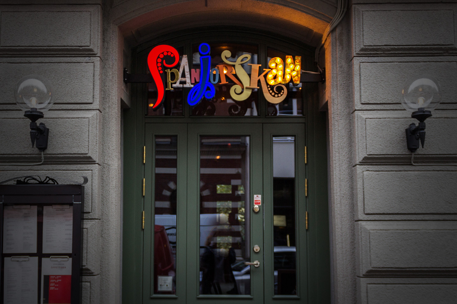 Logotype, menus, signage and website by Lobby Design for Spanjorskan, a Spanish restaurant in Stockholm