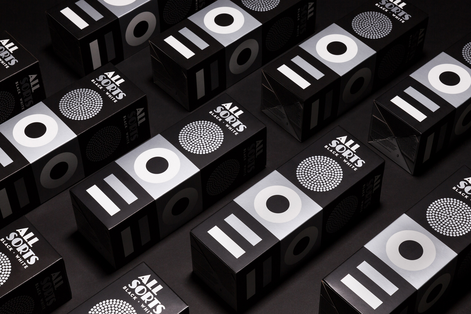 Minimal Packaging – Allsorts Black & White by Bond