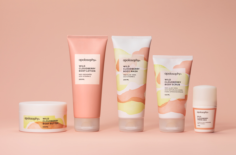 Packaging design for Swedish cosmetic brand Apolosophy by BVD