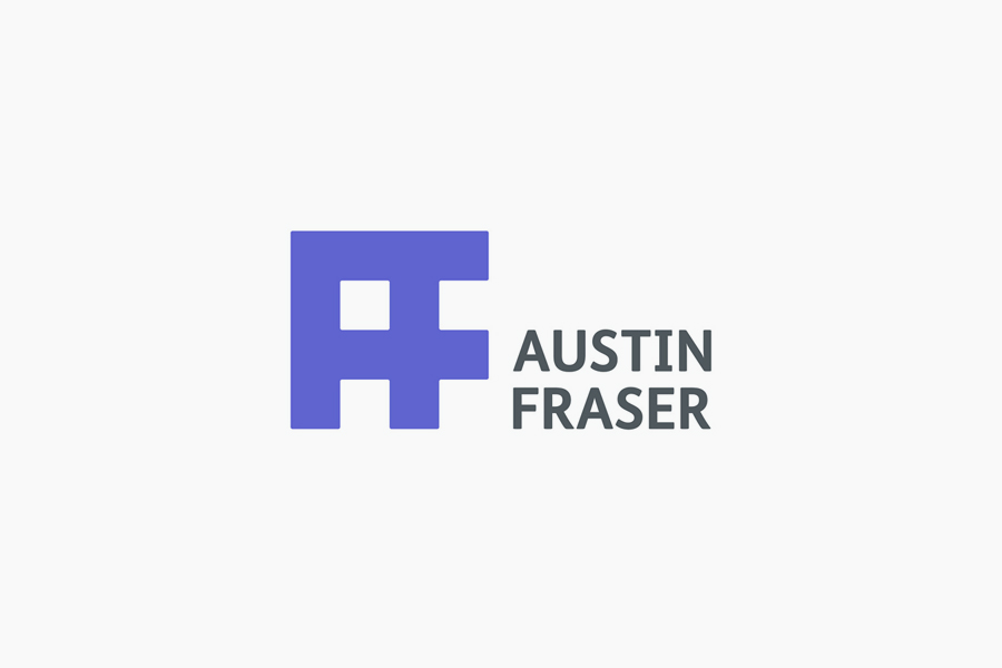 Monogram and sans-serif logotype for UK IT & Engineering recruitment specialist Austin Fraser by Felt