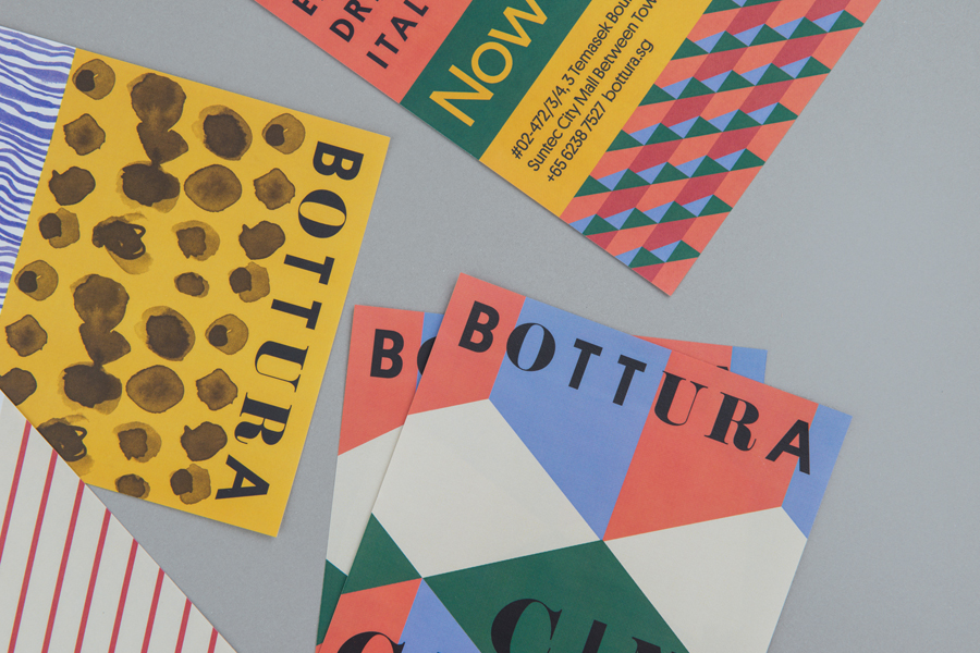 Brand identity and print communication for Singapore based Italian restaurant Bottura by graphic design studio Foreign Policy
