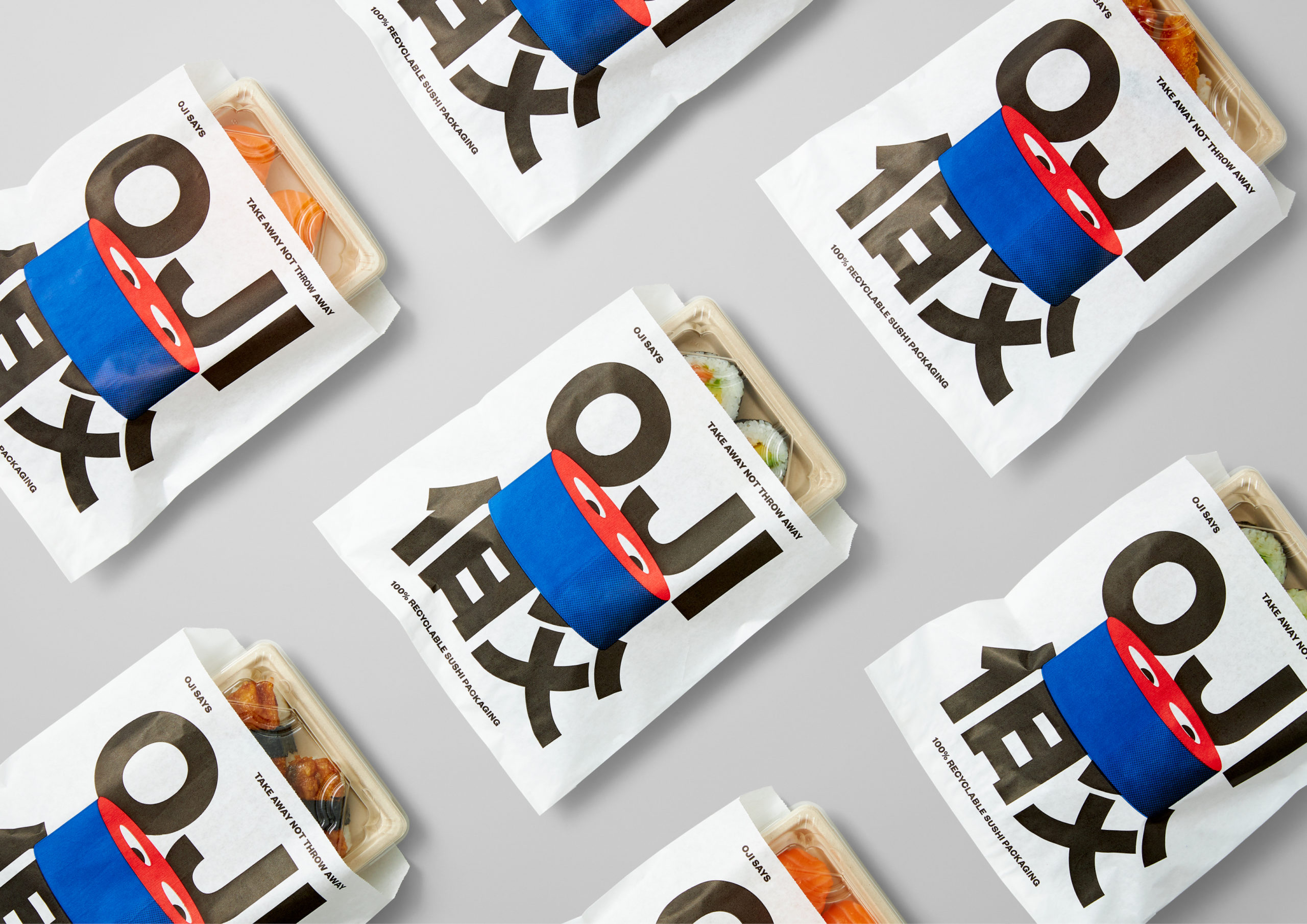 Logo, packaging, menus, signage and motion graphics by Seachange for Auckland-based Oji Sushi