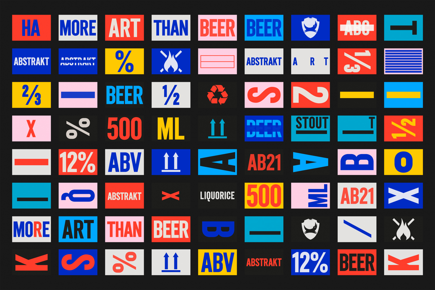 Brand identity system designed by O Street for limited edition craft beer concept Abstrakt from Brewdog