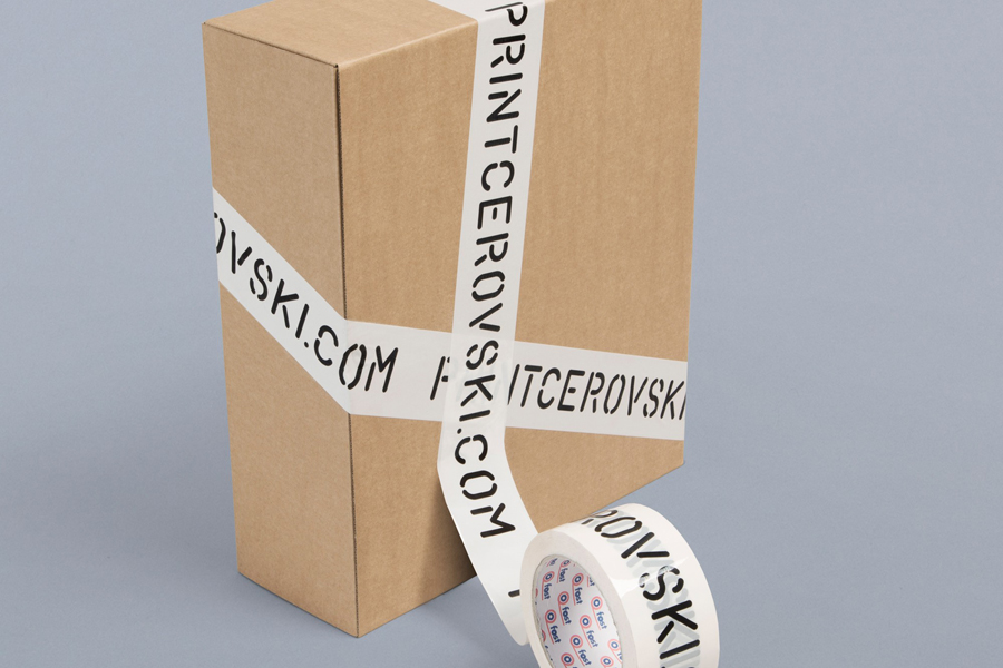 Branded box tape for print production studio Cerovski designed by Bunch