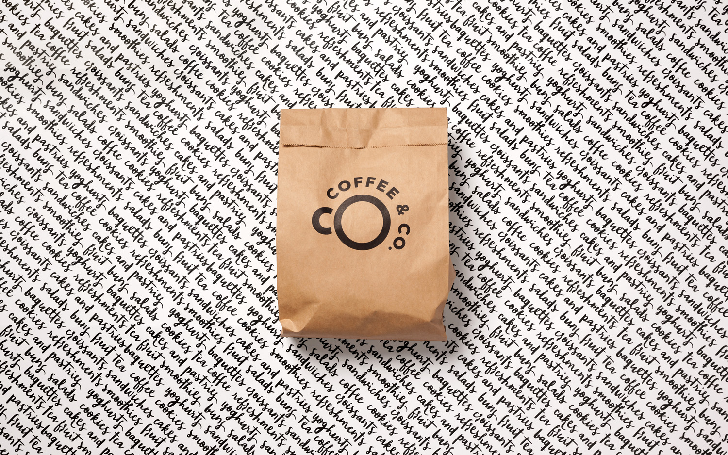 Brand identity and packaging by Bond for cruise ship cafeteria concept Coffee & Co.
