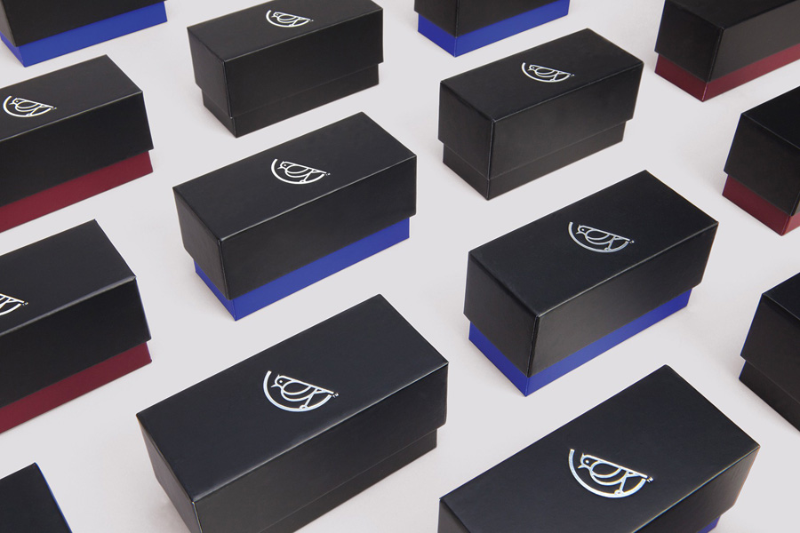 Logo and packaging with silver foil detail designed by Believe In for cufflink and accessory business Dalaco