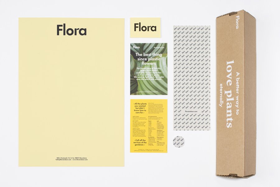 Visual identity and stationery by P.A.R for Barcelona based flower business Flora