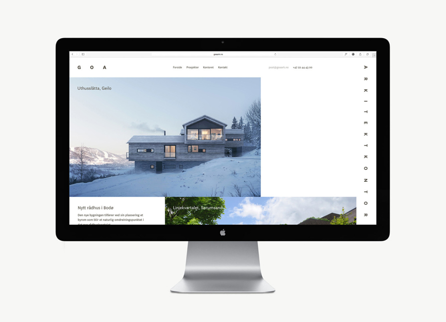 Website and brand identity designed by Heydays for Oslo based architecture studio Goa Arkitektkontor