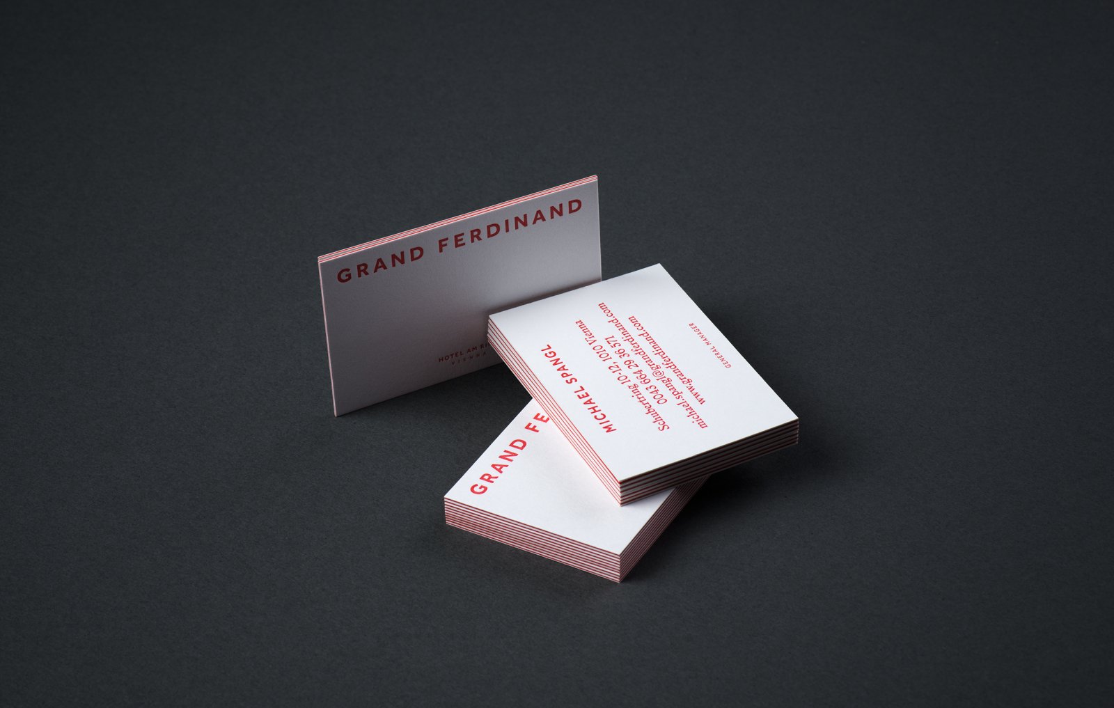 Duplex business card for hotel Grand Ferdinand designed by Moodley