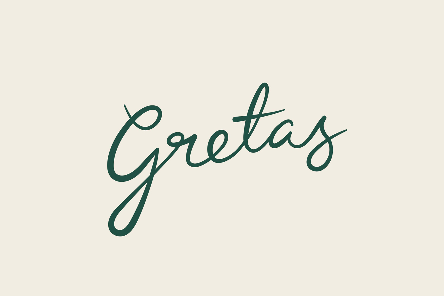 Script logotype for Stockholm-based cafe Gretas at Haymarket designed by 25AH, Sweden