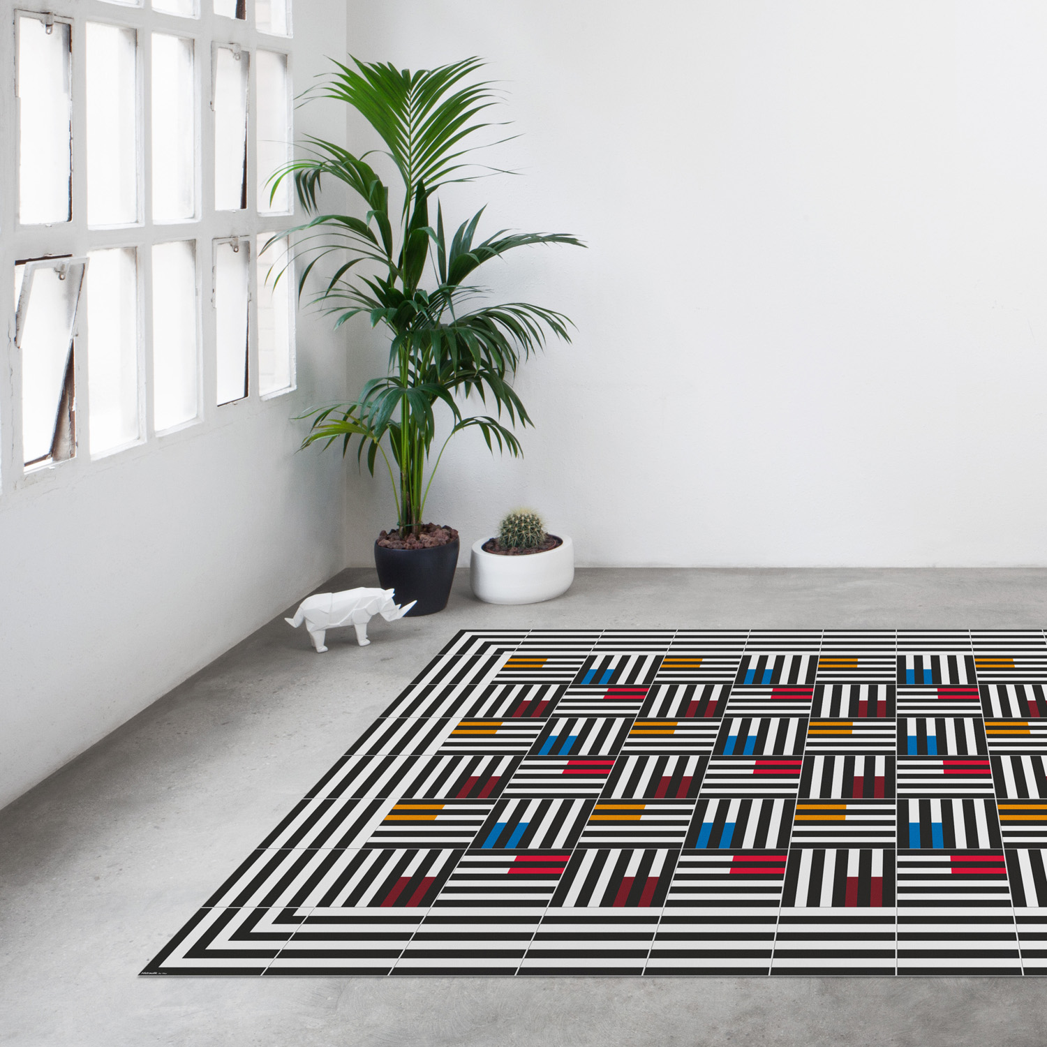 Hidraulik x Hey, a new range of 100% PVC floor and table mats inspired by 20th century modernism