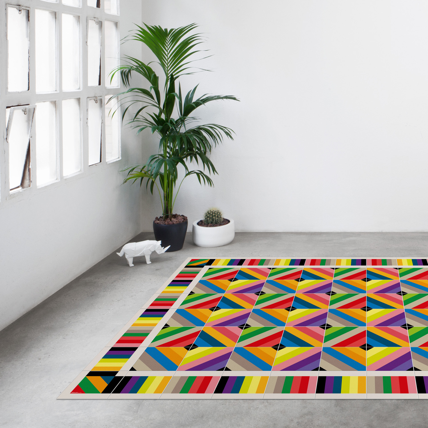 Hidraulik x Hey, a new range of 100% PVC floor and table mats inspired by 20th century modernism