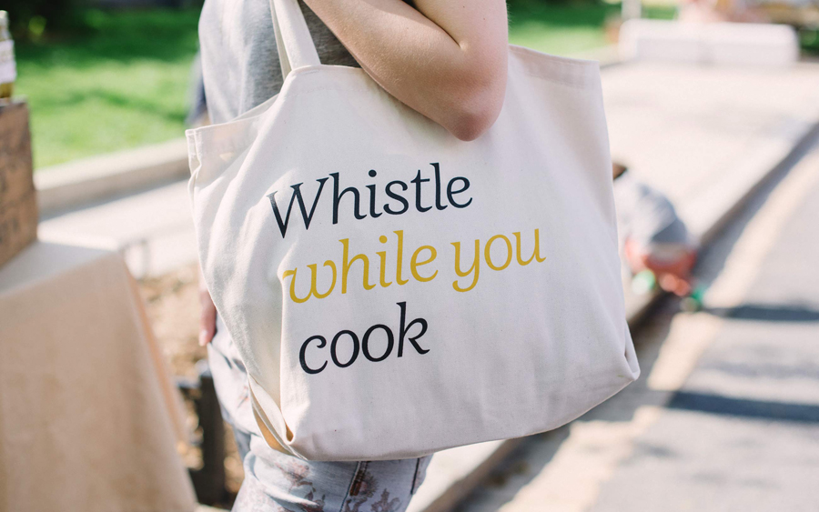 Tote bag design by Cast Iron for seasonal meal advisor Huckle & Goose