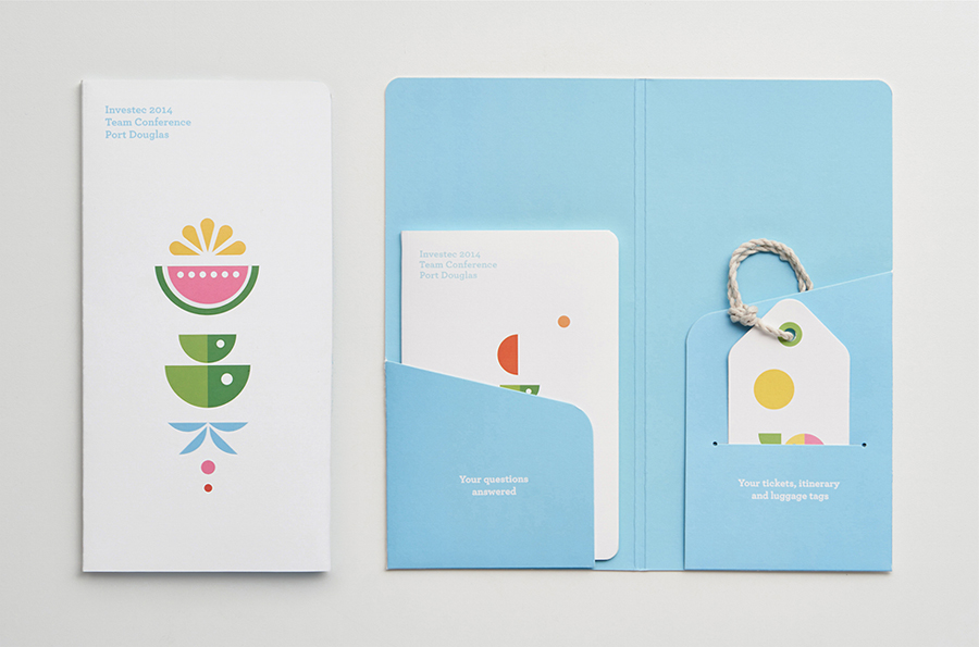 Print with geometric illustration for Investec 2014 Conference by Garbett