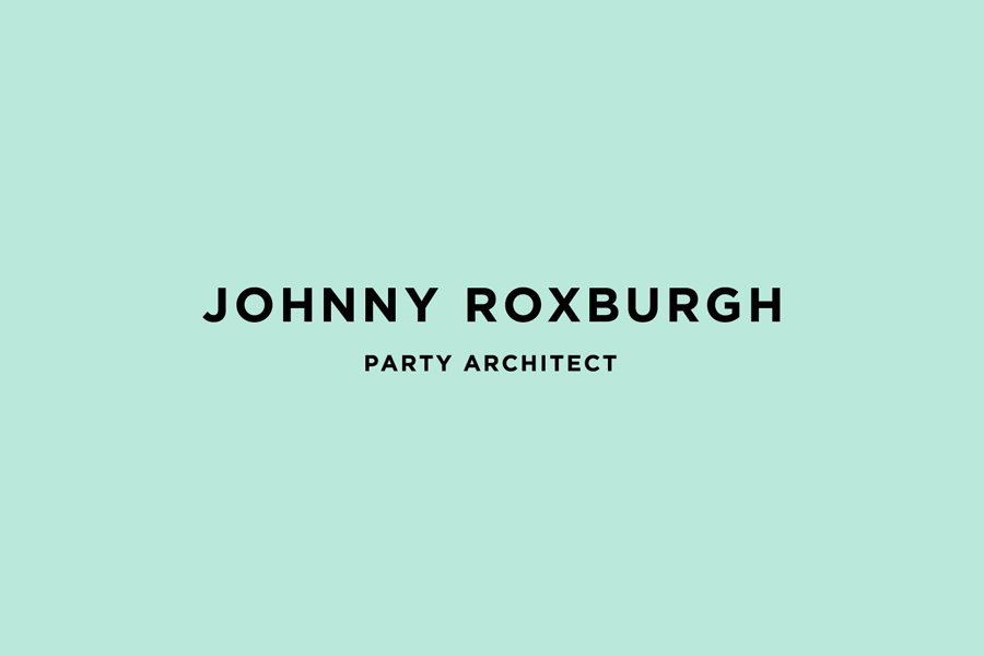 Branding for UK party planner Johnny Roxburgh by graphic design studio Bunch