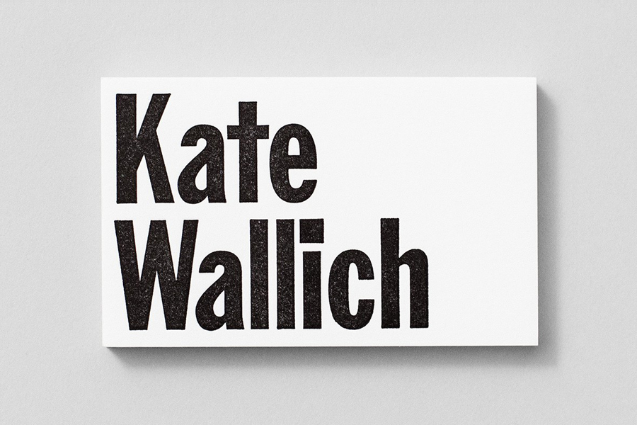 Custom Franklin Gothic logotype and business card for director and choreographer Kate Wallich designed by Shore