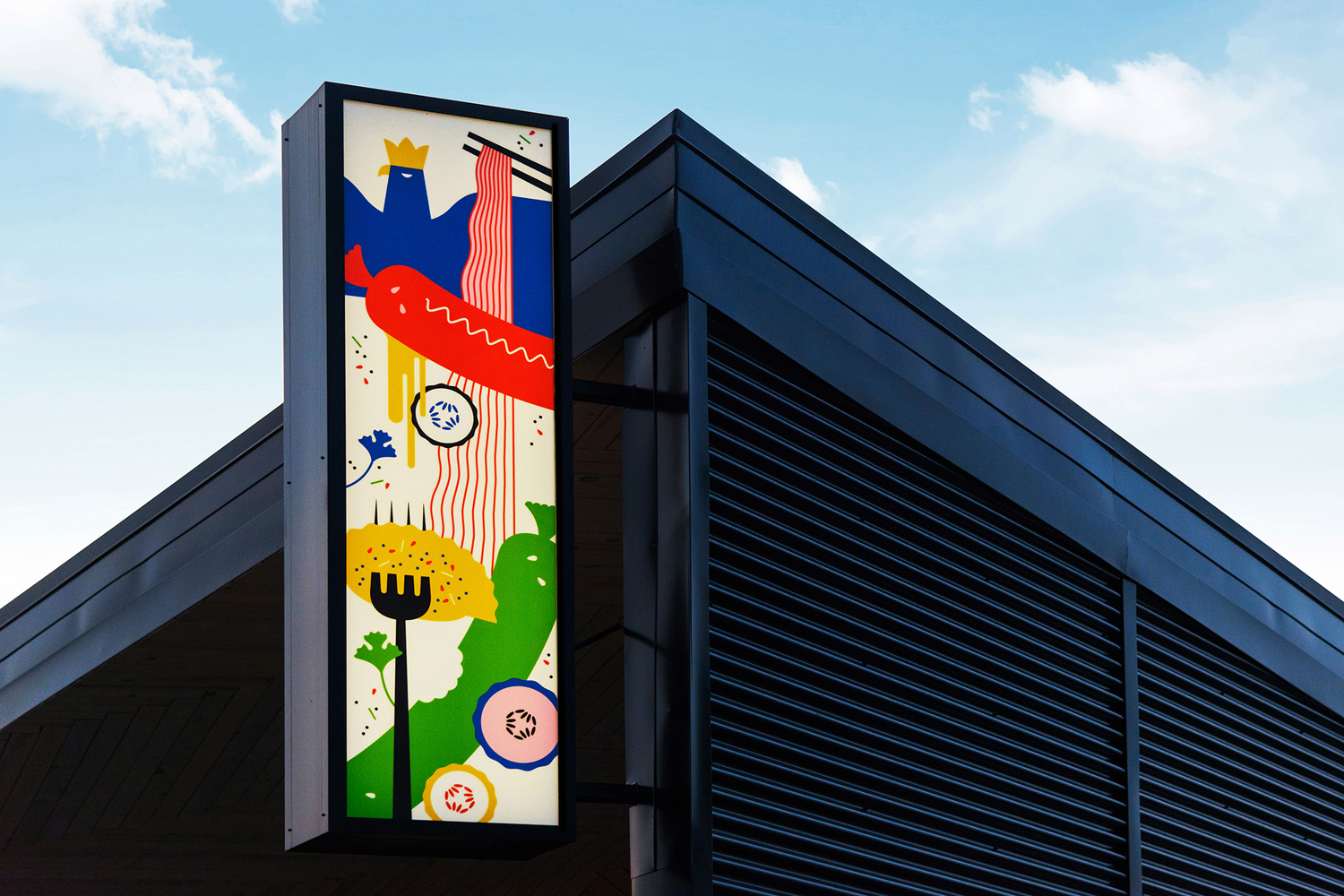 Brand identity and signage by New York studio Franklyn for Chicago’s Korean Polish street food restaurant Kimski