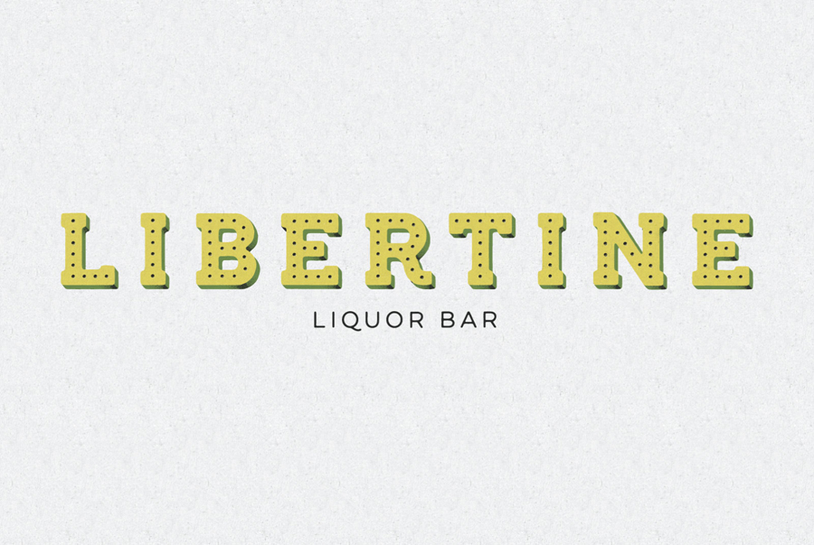 Logotype designed by CODO for Indianapolis liquor bar Libertine