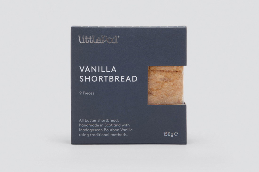 Package design by Believe In for LittlePod's traditionally made vanilla shortbread