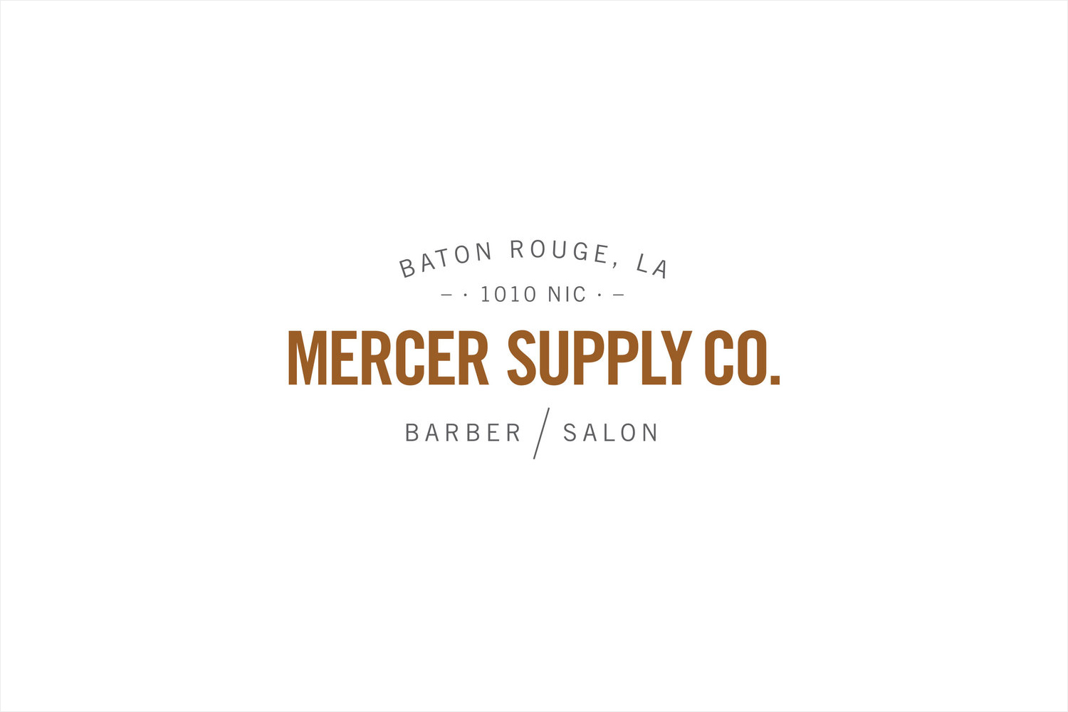 Logotype for salon and barber Mercer Supply Co. designed by Tennessee studio Peck & Co.